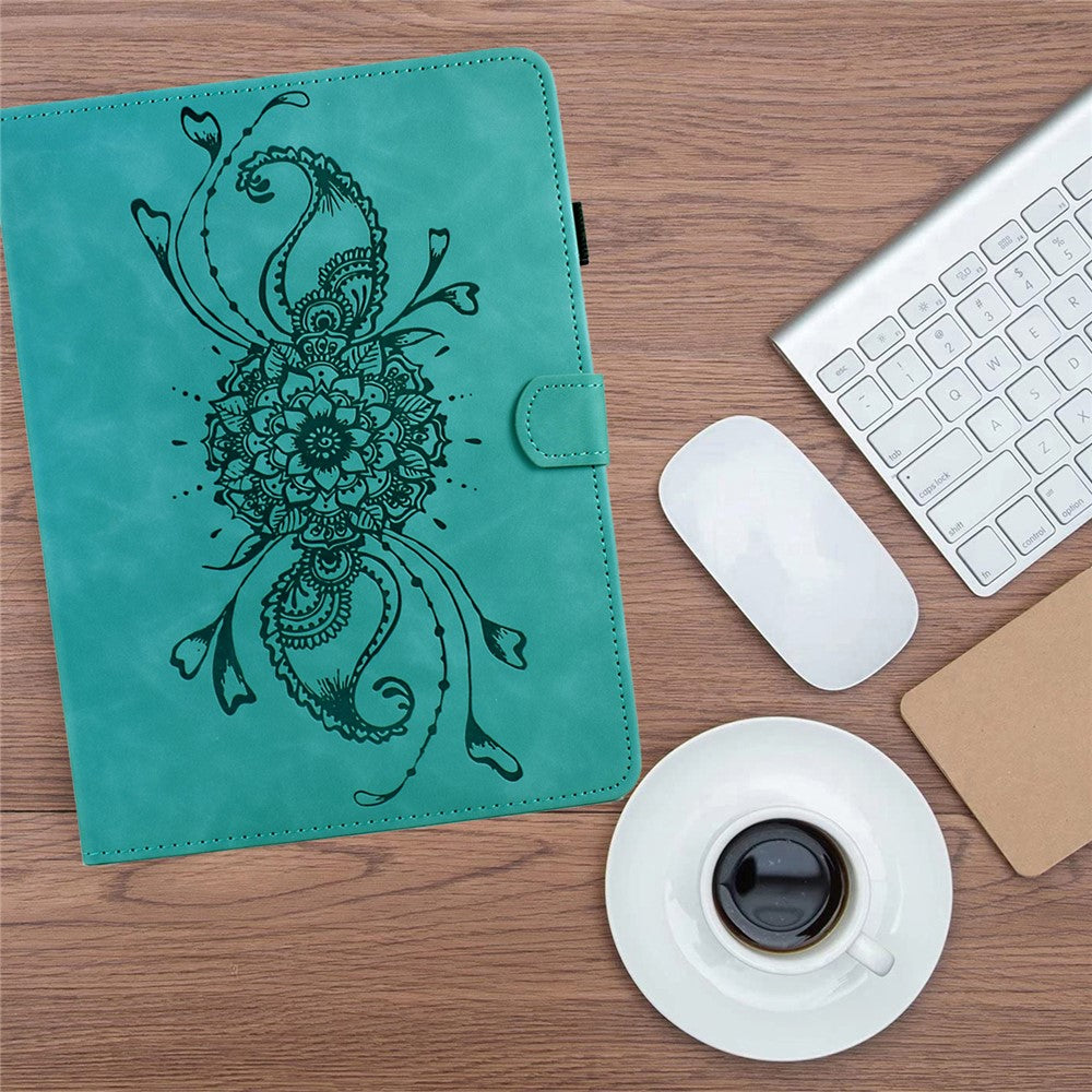 For Lenovo Xiaoxin Pad 11 2025 Case Mandala Imprinted Leather Tablet Cover with Card Slots - Baby Blue