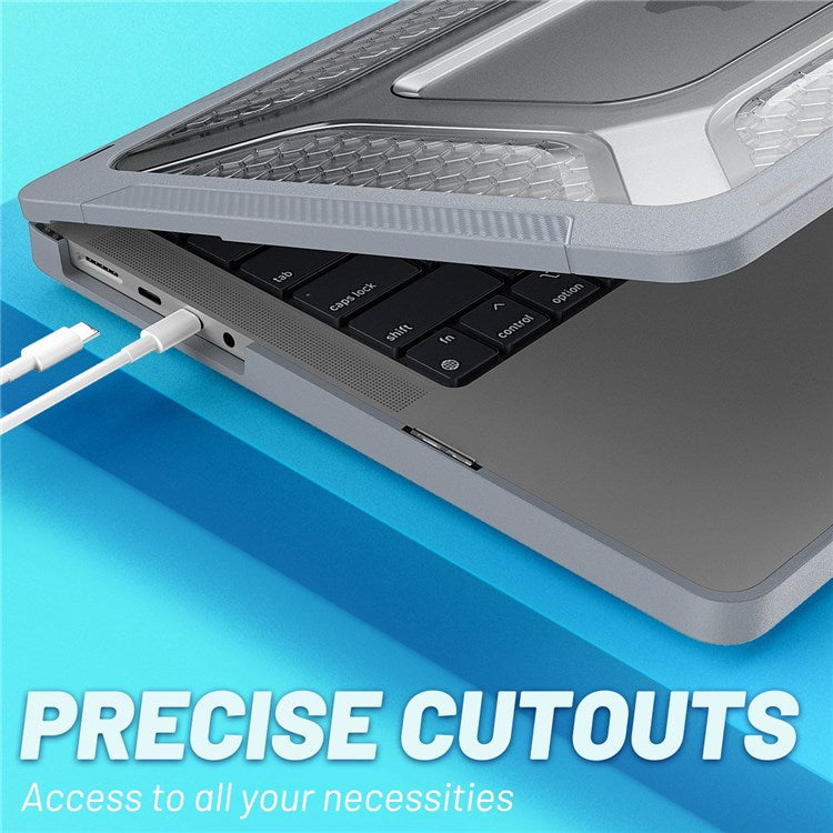 Laptop Case for MacBook Pro 14 inch (2024) (2023) (2021) (A2442 M1 Pro / M1 Max) PC Front and Back Cover - Grey