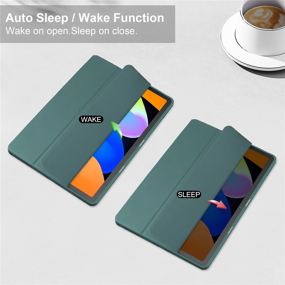 For Lenovo Xiaoxin Pad 11 2025  /  Idea Tab (TB336ZU  /  TB336FU) Case Clear Acrylic Leather Tablet Cover Support Auto Sleep  /  Wake - Green