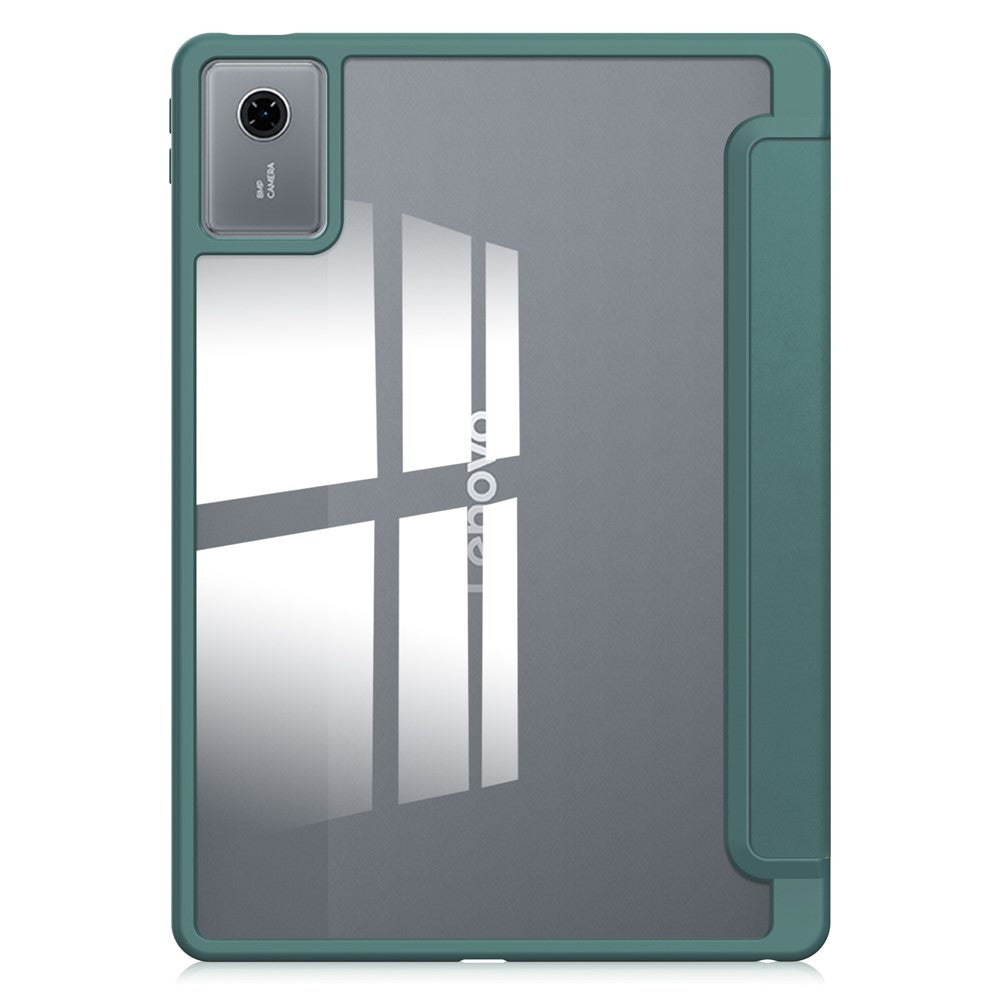 For Lenovo Xiaoxin Pad 11 2025  /  Idea Tab (TB336ZU  /  TB336FU) Case Clear Acrylic Leather Tablet Cover Support Auto Sleep  /  Wake - Green