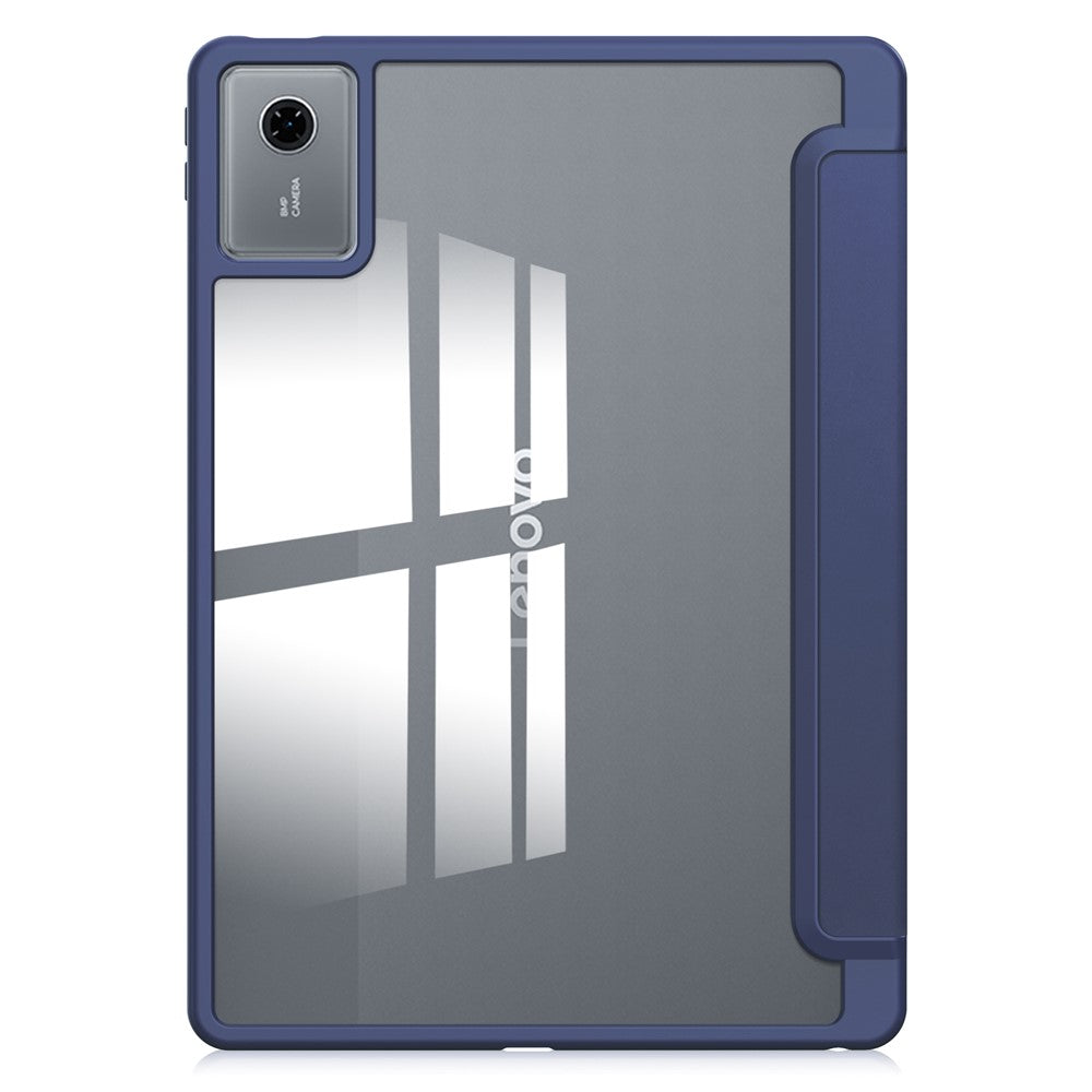For Lenovo Xiaoxin Pad 11 2025  /  Idea Tab (TB336ZU  /  TB336FU) Case Clear Acrylic Leather Tablet Cover Support Auto Sleep  /  Wake - Dark Blue