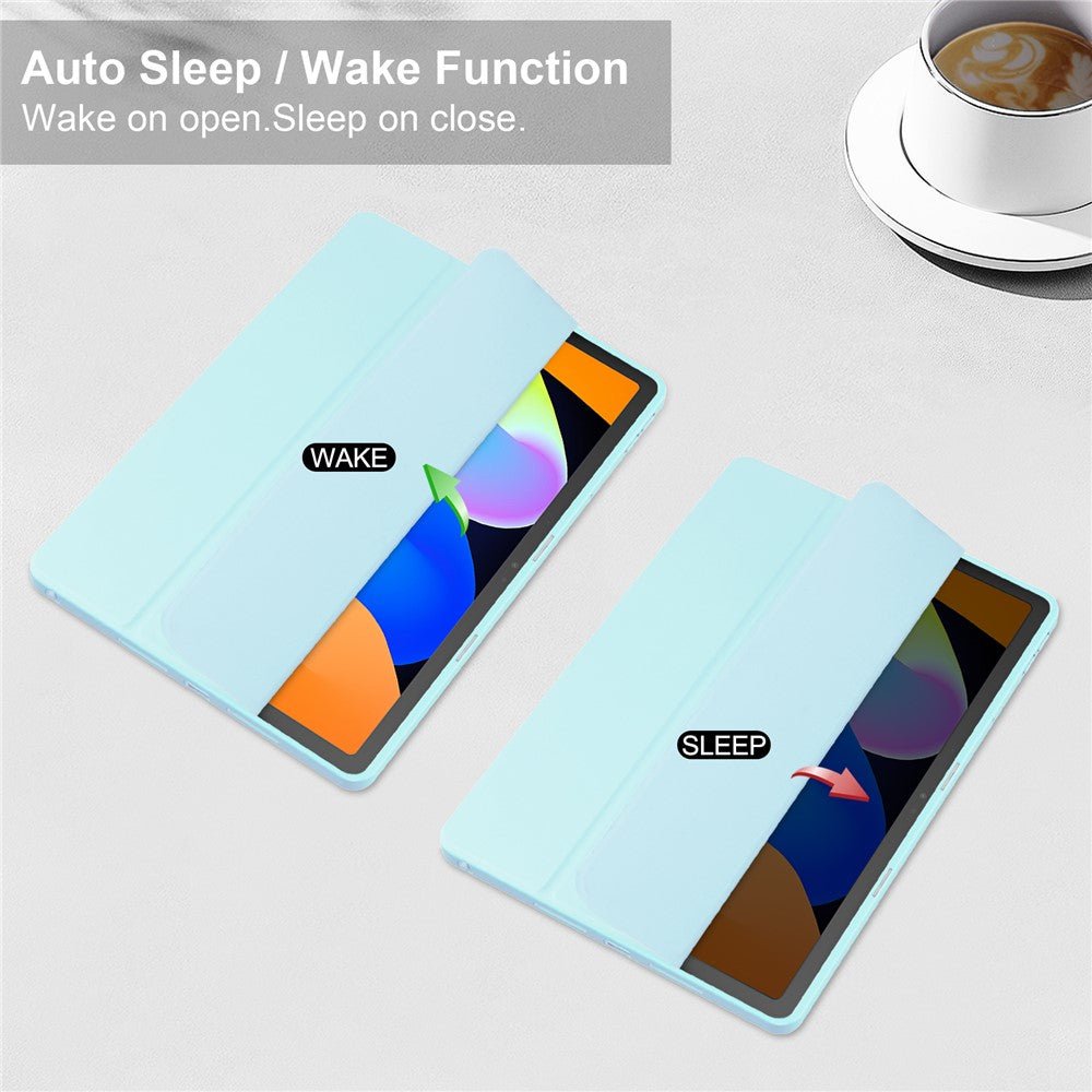 For Lenovo Xiaoxin Pad 11 2025  /  Idea Tab (TB336ZU  /  TB336FU) Case Clear Acrylic Leather Tablet Cover Support Auto Sleep  /  Wake - Baby Blue