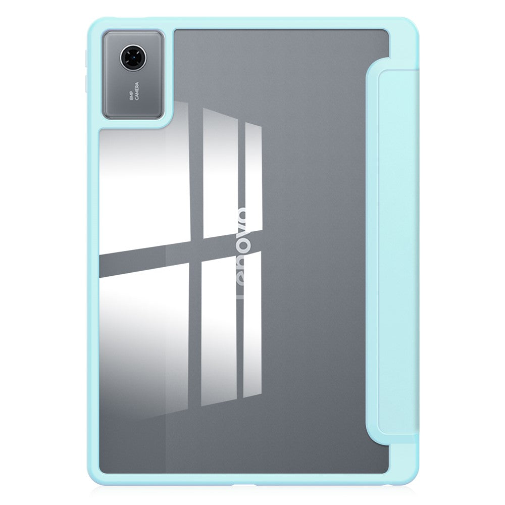 For Lenovo Xiaoxin Pad 11 2025  /  Idea Tab (TB336ZU  /  TB336FU) Case Clear Acrylic Leather Tablet Cover Support Auto Sleep  /  Wake - Baby Blue