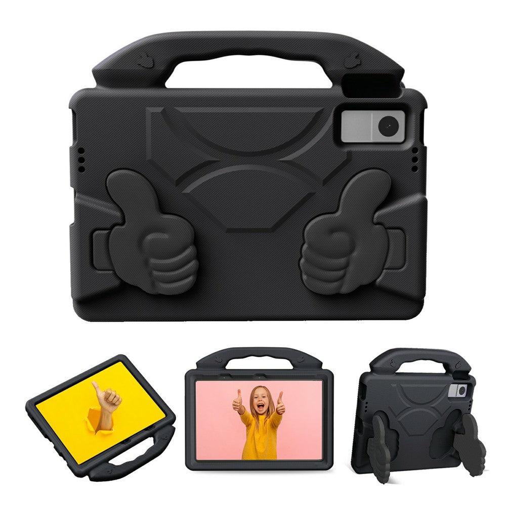 Ultra-Soft EVA Case For Lenovo Tab M10 Plus (3rd Gen)  /  Tab M10 5G  /  K10 Pro  /  Xiaomi Redmi Pad Thumb Kickstand Tablet Cover - Black