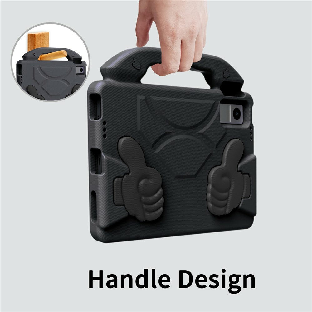 Ultra-Soft EVA Case For Lenovo Tab M10 Plus (3rd Gen)  /  Tab M10 5G  /  K10 Pro  /  Xiaomi Redmi Pad Thumb Kickstand Tablet Cover - Black