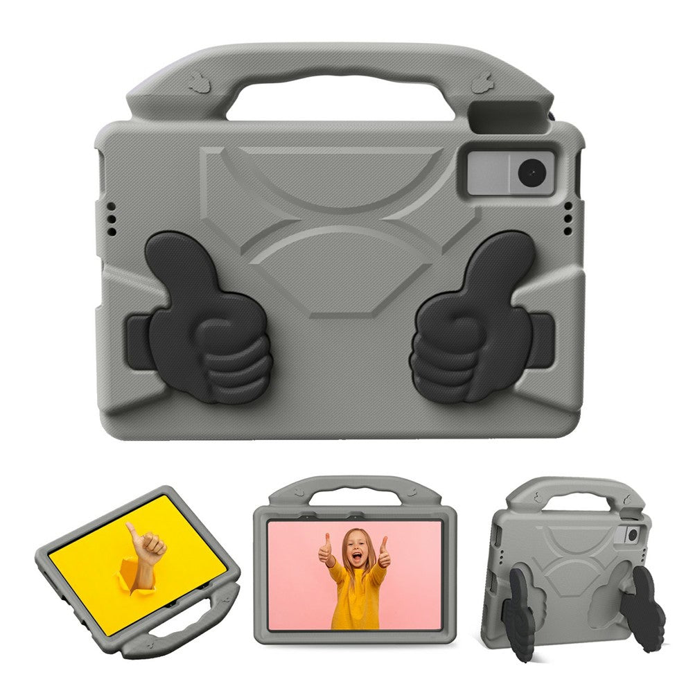 Ultra-Soft EVA Case For Lenovo Tab M10 Plus (3rd Gen)  /  Tab M10 5G  /  K10 Pro  /  Xiaomi Redmi Pad Thumb Kickstand Tablet Cover - Grey