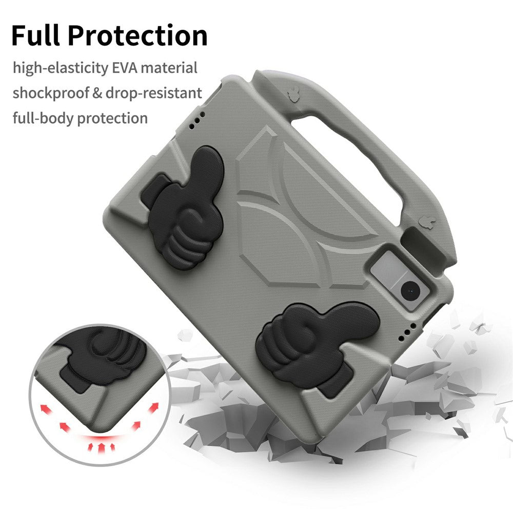 Ultra-Soft EVA Case For Lenovo Tab M10 Plus (3rd Gen)  /  Tab M10 5G  /  K10 Pro  /  Xiaomi Redmi Pad Thumb Kickstand Tablet Cover - Grey