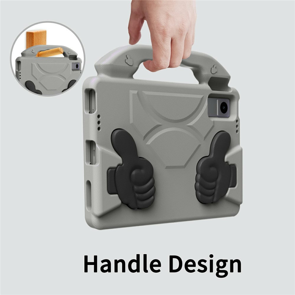 Ultra-Soft EVA Case For Lenovo Tab M10 Plus (3rd Gen)  /  Tab M10 5G  /  K10 Pro  /  Xiaomi Redmi Pad Thumb Kickstand Tablet Cover - Grey