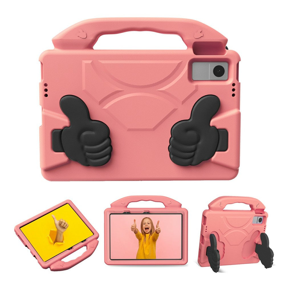 Ultra-Soft EVA Case For Lenovo Tab M10 Plus (3rd Gen)  /  Tab M10 5G  /  K10 Pro  /  Xiaomi Redmi Pad Thumb Kickstand Tablet Cover - Deep Pink