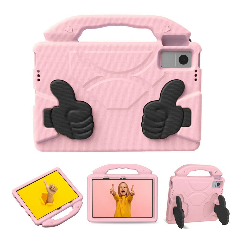 Ultra-Soft EVA Case For Lenovo Tab M10 Plus (3rd Gen)  /  Tab M10 5G  /  K10 Pro  /  Xiaomi Redmi Pad Thumb Kickstand Tablet Cover - Pink