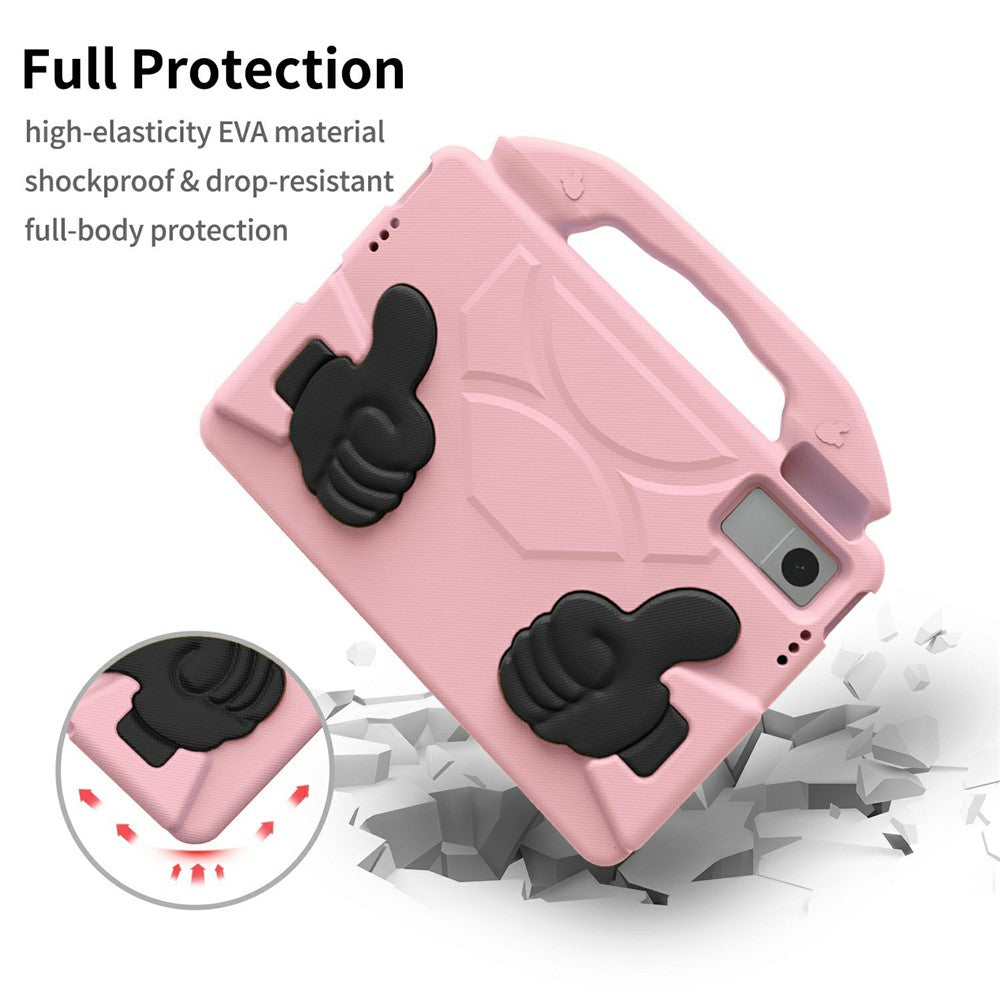 Ultra-Soft EVA Case For Lenovo Tab M10 Plus (3rd Gen)  /  Tab M10 5G  /  K10 Pro  /  Xiaomi Redmi Pad Thumb Kickstand Tablet Cover - Pink