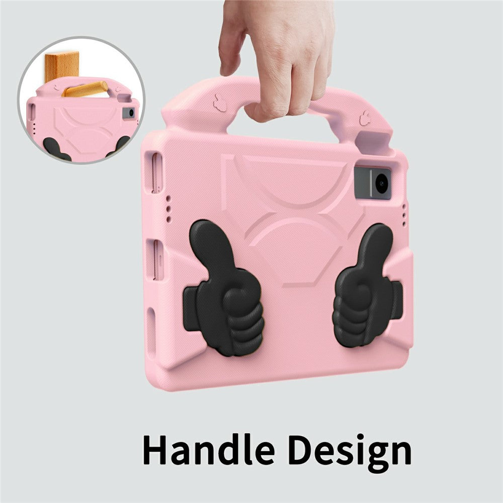 Ultra-Soft EVA Case For Lenovo Tab M10 Plus (3rd Gen)  /  Tab M10 5G  /  K10 Pro  /  Xiaomi Redmi Pad Thumb Kickstand Tablet Cover - Pink