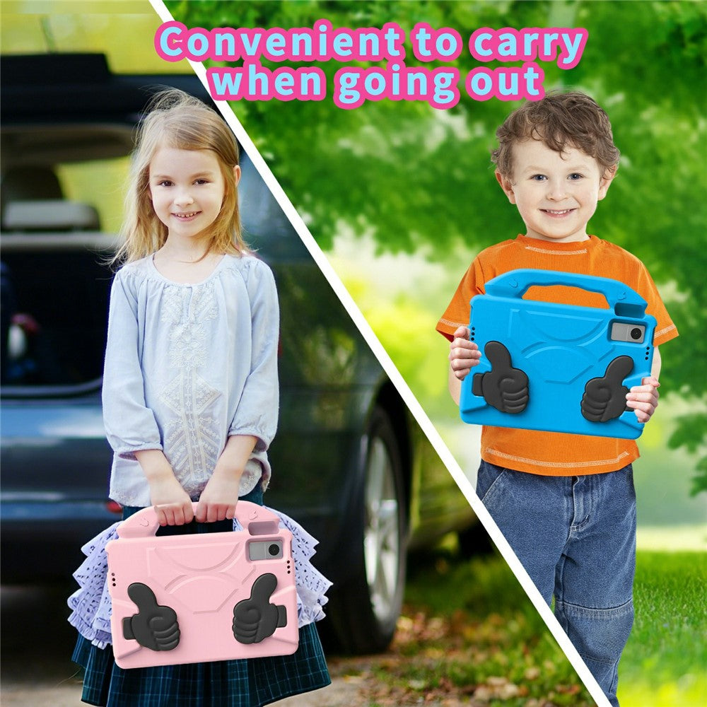 Ultra-Soft EVA Case For Lenovo Tab M10 Plus (3rd Gen)  /  Tab M10 5G  /  K10 Pro  /  Xiaomi Redmi Pad Thumb Kickstand Tablet Cover - Pink