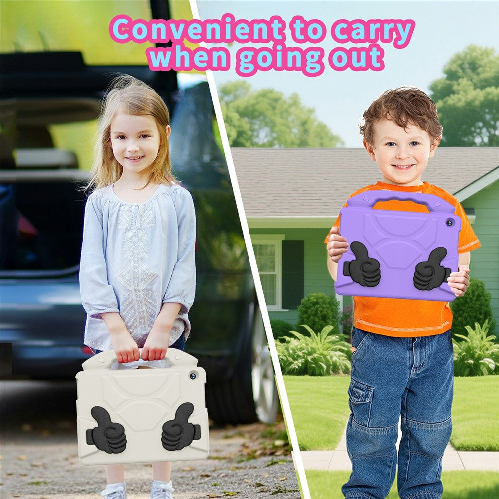 For Lenovo Tab M10 TB-X605F  /  TB-X505 Case Ultra-Soft EVA Thumb Kickstand Tablet Cover - White