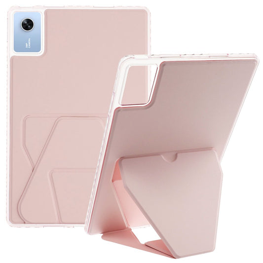 For Lenovo Xiaoxin Pad 11 2025  /  Idea Tab (TB336ZU  /  TB336FU) Case TPU PU Leather Kickstand Tablet Cover - Pink