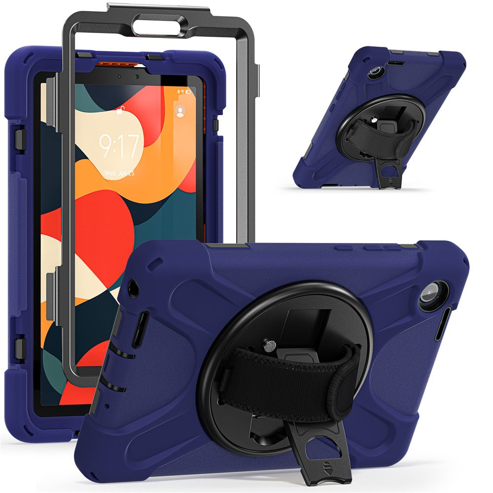 For Lenovo Tab K9 / Tab One Case TPU + PC + Silicone Kickstand Anti Drop Tablet Cover - Navy Blue