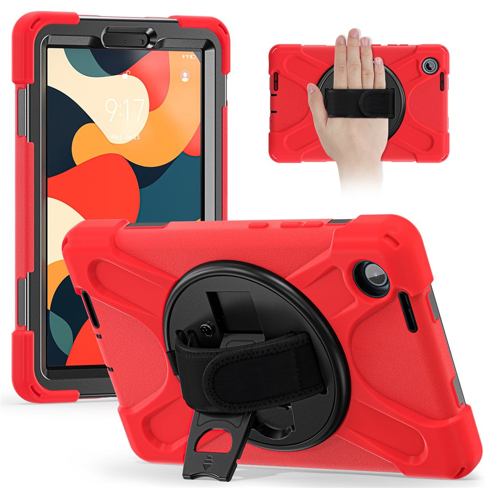 For Lenovo Tab K9 / Tab One Case TPU + PC + Silicone Kickstand Anti Drop Tablet Cover - Red