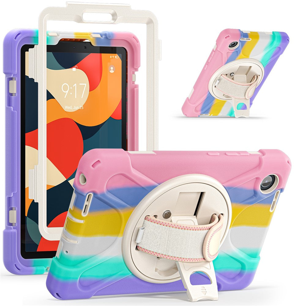 For Lenovo Tab K9 / Tab One Case TPU + PC + Silicone Kickstand Anti Drop Tablet Cover - Colorful Pink