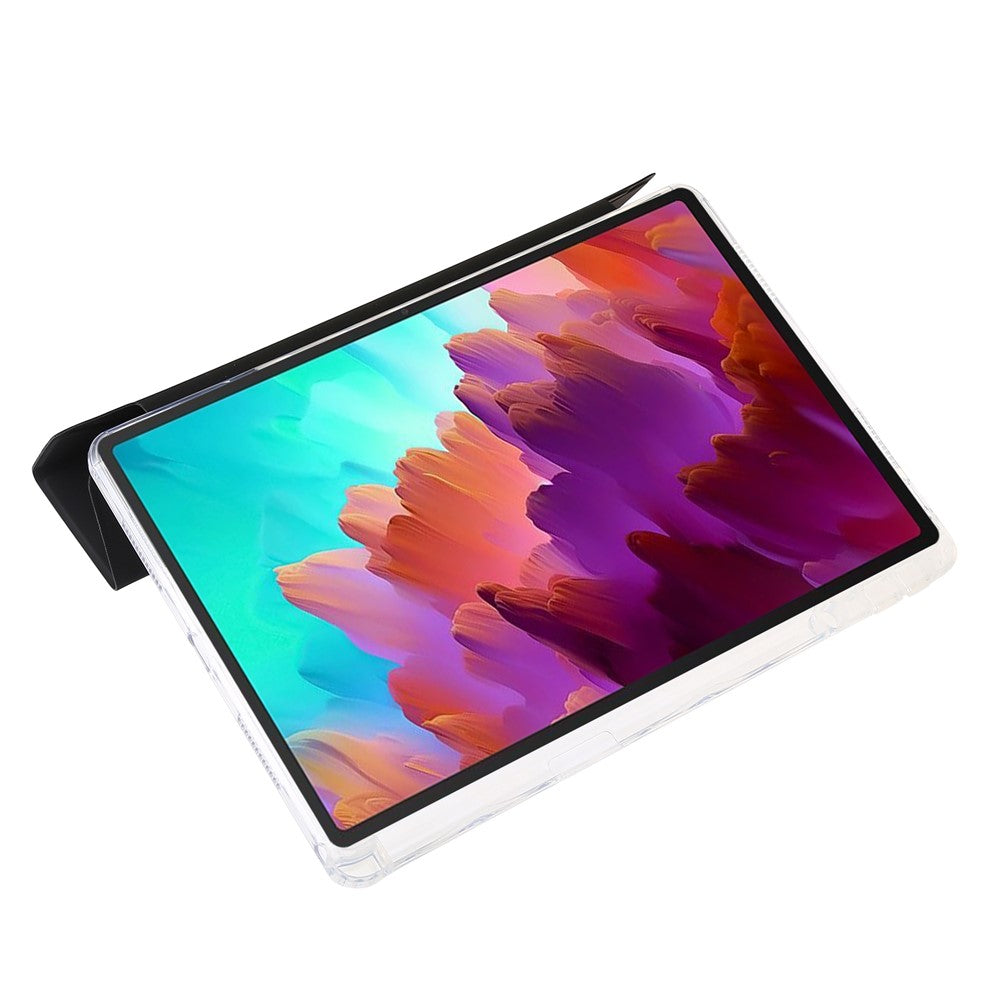 For Lenovo Xiaoxin Pad 11 2025 / Idea Tab (TB336ZU / TB336FU) Case PU Leather Origami Stand Clear Tablet Cover - Black