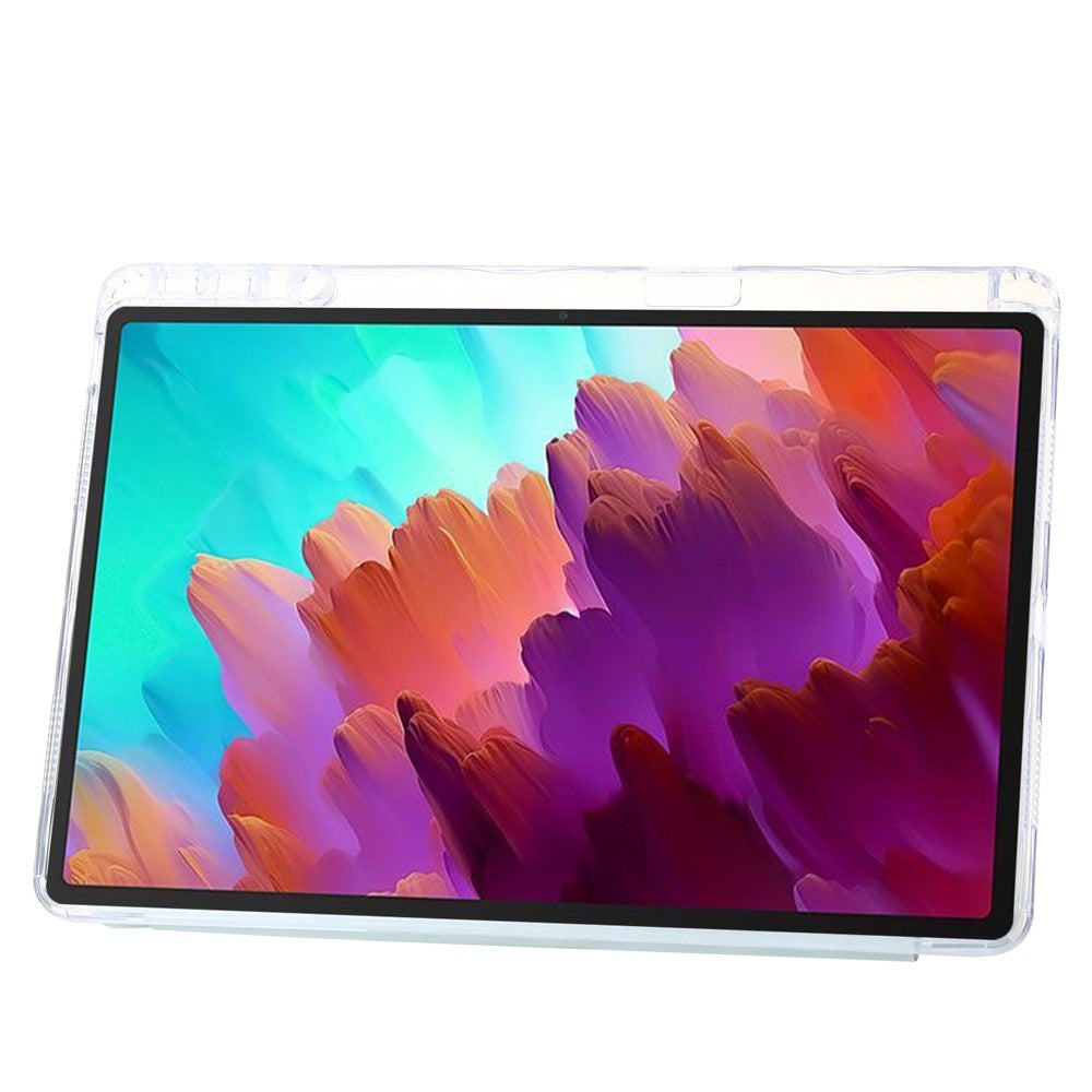 For Lenovo Xiaoxin Pad 11 2025 / Idea Tab (TB336ZU / TB336FU) Case PU Leather Origami Stand Clear Tablet Cover - Light Green