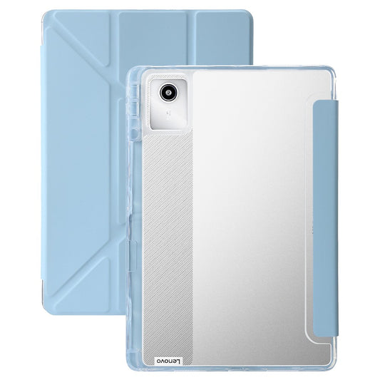 For Lenovo Xiaoxin Pad 11 2025 / Idea Tab (TB336ZU / TB336FU) Case PU Leather Origami Stand Clear Tablet Cover - Baby Blue