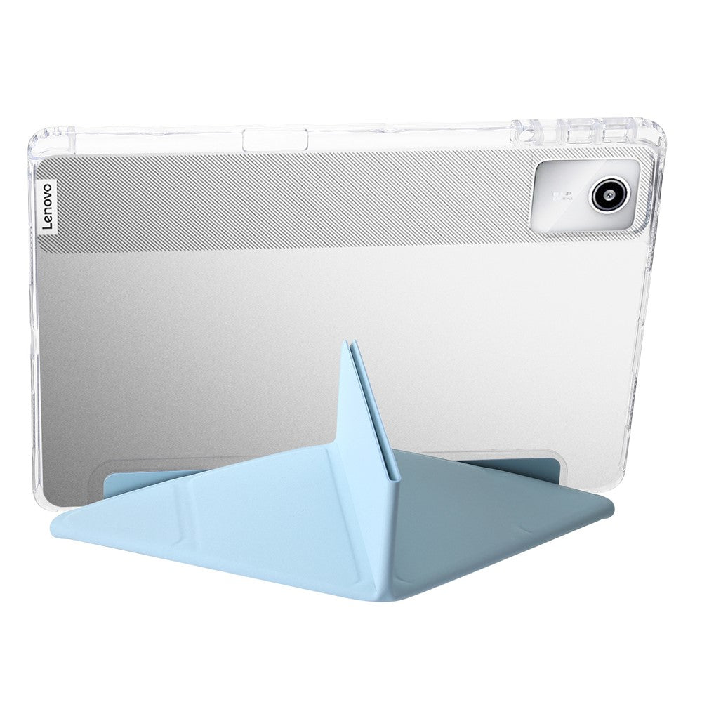 For Lenovo Xiaoxin Pad 11 2025 / Idea Tab (TB336ZU / TB336FU) Case PU Leather Origami Stand Clear Tablet Cover - Baby Blue