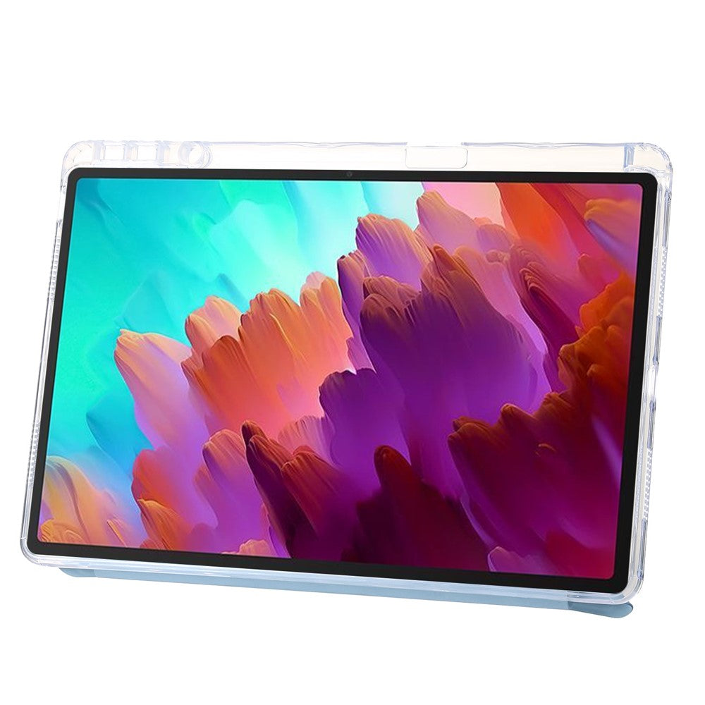 For Lenovo Xiaoxin Pad 11 2025 / Idea Tab (TB336ZU / TB336FU) Case PU Leather Origami Stand Clear Tablet Cover - Baby Blue