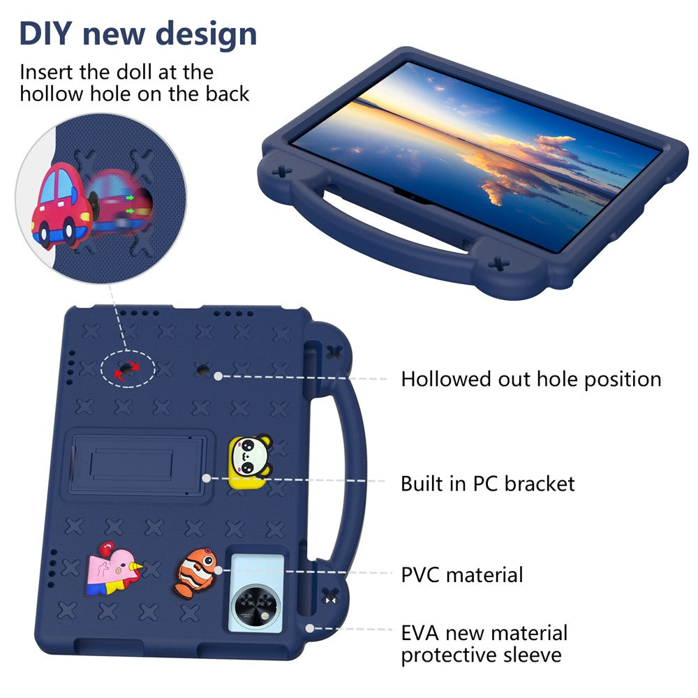 Kids EVA Tablet Case For Lenovo Xiaoxin Pad 2025  /  Tab M11  /  Doogee U11  /  U11 Pro  /  Tab G6  /  G6+  /  Infinix Xpad 20  /  Blackview Tab 9 WiFi - Navy Blue