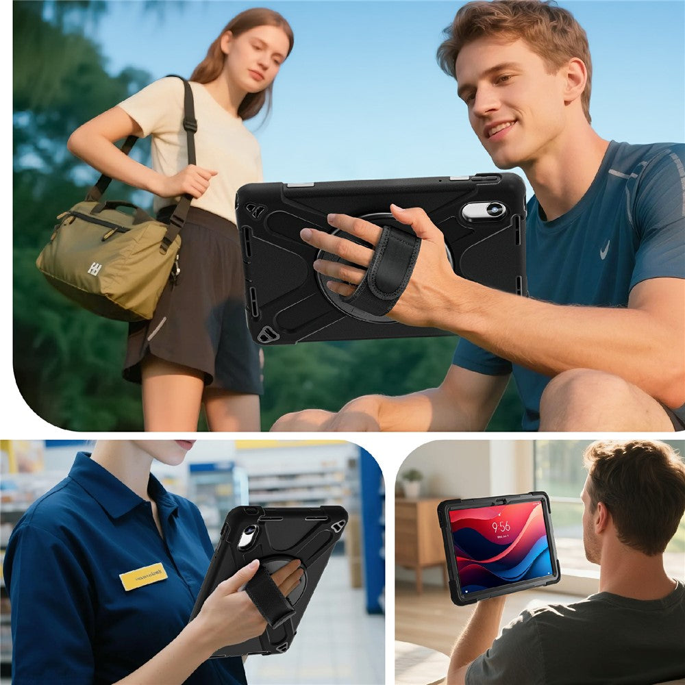 Kickstand Case for Lenovo Pad 11 2025 TB-335FC / 2024 / Tab K11 Gen 2 TB336 / K11 TB-330XU / P11 Gen 2 / M11 TB-330FU 331FC / Zhaoyang K10 with Strap - Black