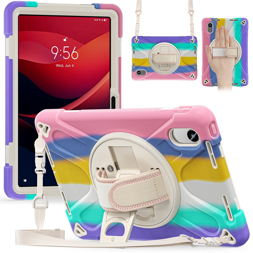 Kickstand Case for Lenovo Pad 11 2025 TB-335FC / 2024 / Tab K11 Gen 2 TB336 / K11 TB-330XU / P11 Gen 2 / M11 TB-330FU 331FC / Zhaoyang with Strap - Colorful Pink