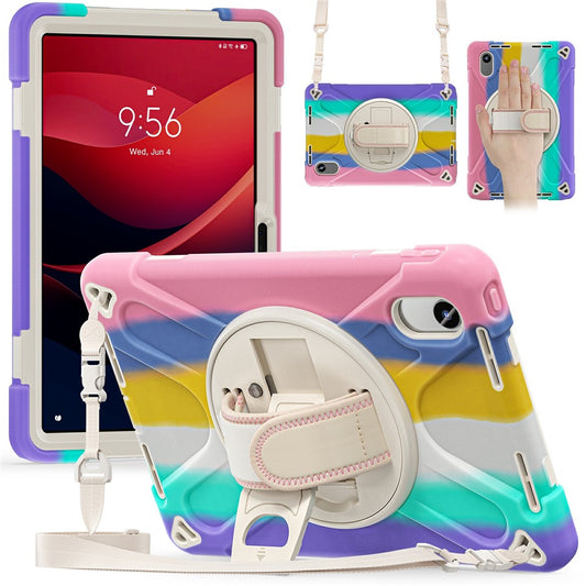 Kickstand Case for Lenovo Pad 11 2025 TB-335FC / 2024 / Tab K11 Gen 2 TB336 / K11 TB-330XU / P11 Gen 2 / M11 TB-330FU 331FC / Zhaoyang with Strap - Colorful Pink