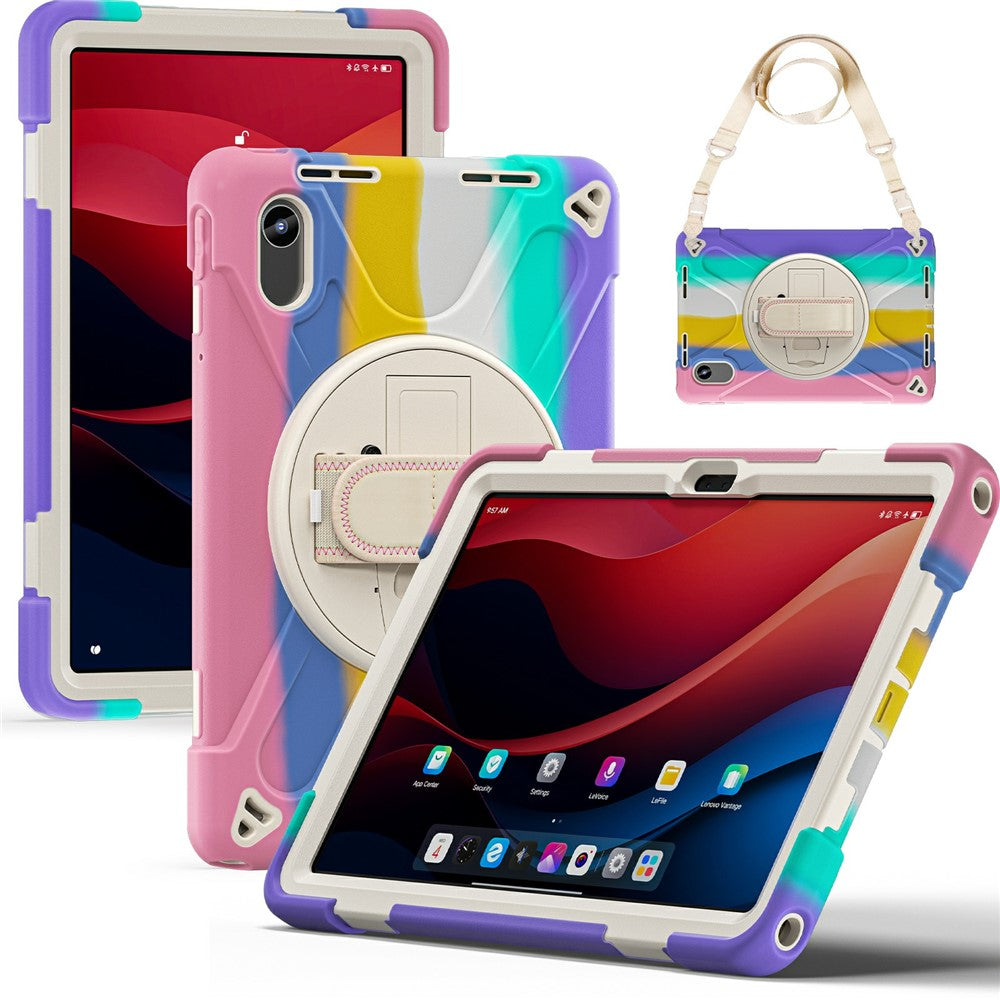 Kickstand Case for Lenovo Pad 11 2025 TB-335FC / 2024 / Tab K11 Gen 2 TB336 / K11 TB-330XU / P11 Gen 2 / M11 TB-330FU 331FC / Zhaoyang with Strap - Colorful Pink