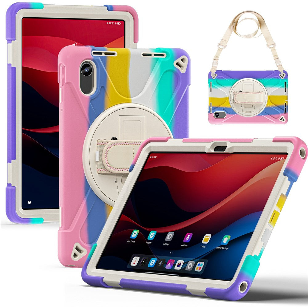 Kickstand Case for Lenovo Pad 11 2025 TB-335FC / 2024 / Tab K11 Gen 2 TB336 / K11 TB-330XU / P11 Gen 2 / M11 TB-330FU 331FC / Zhaoyang with Strap - Colorful Pink