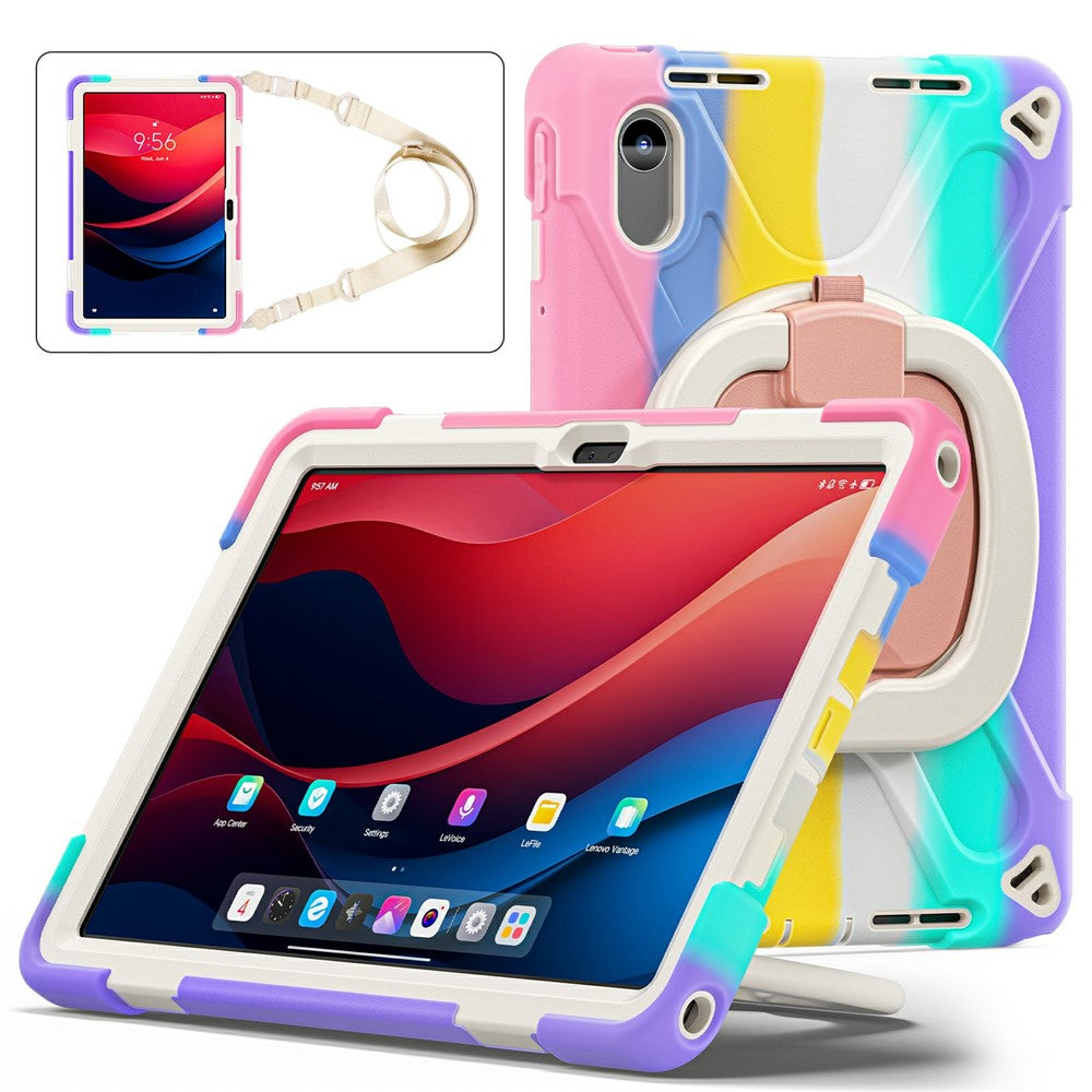 Kickstand Case with Strap for Lenovo Pad 11 2025 TB-335FC / 2024 / Tab K11 Gen 2 TB336 / K11 TB-330XU / P11 Gen 2 / M11 TB-330FU 331FC - Colorful Pink