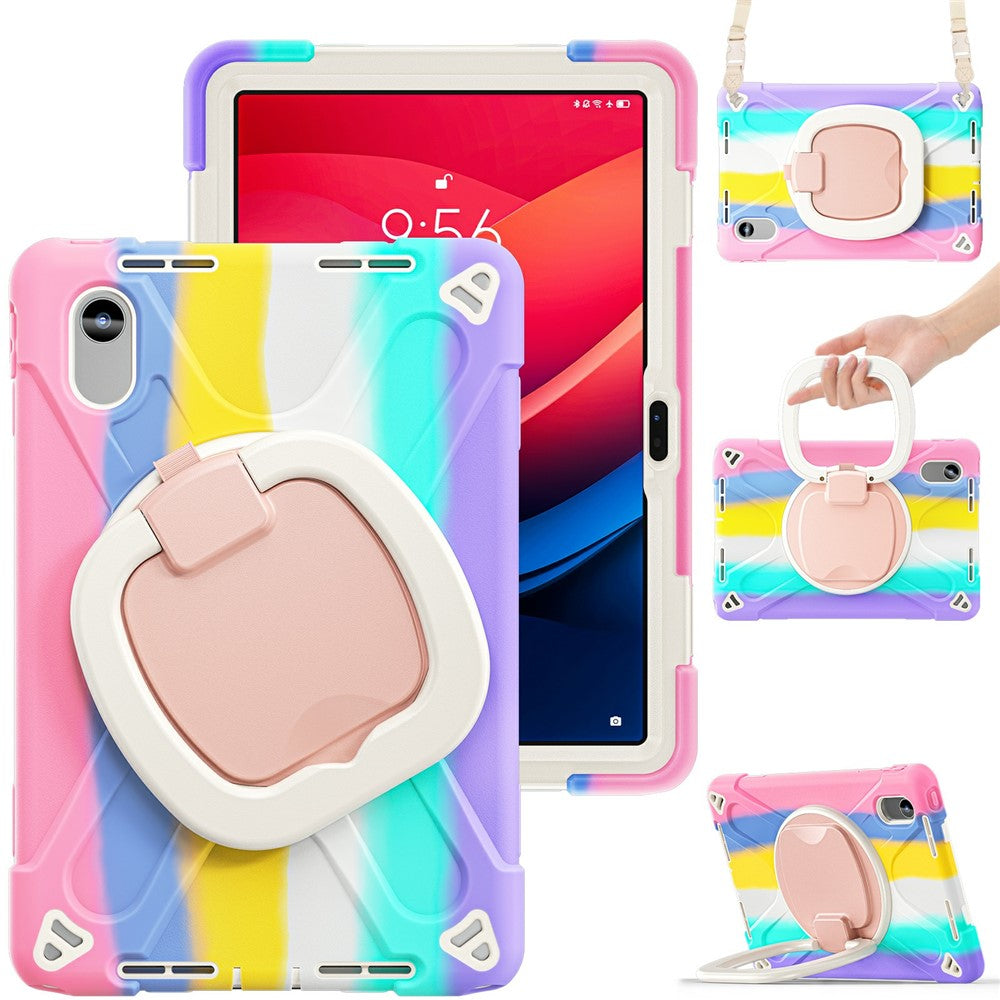 Kickstand Case with Strap for Lenovo Pad 11 2025 TB-335FC / 2024 / Tab K11 Gen 2 TB336 / K11 TB-330XU / P11 Gen 2 / M11 TB-330FU 331FC - Colorful Pink