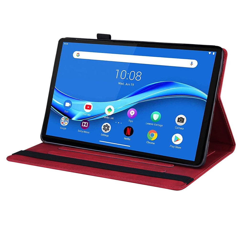 For Lenovo K9 / Tab One Case PU Leather Protective Folio Tablet Cover with Card Holder - Red