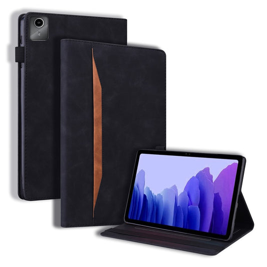 For Lenovo Xiaoxin Pad 2025 TB365FC Case PU Leather Protective Folio Tablet Cover with Card Holder - Black