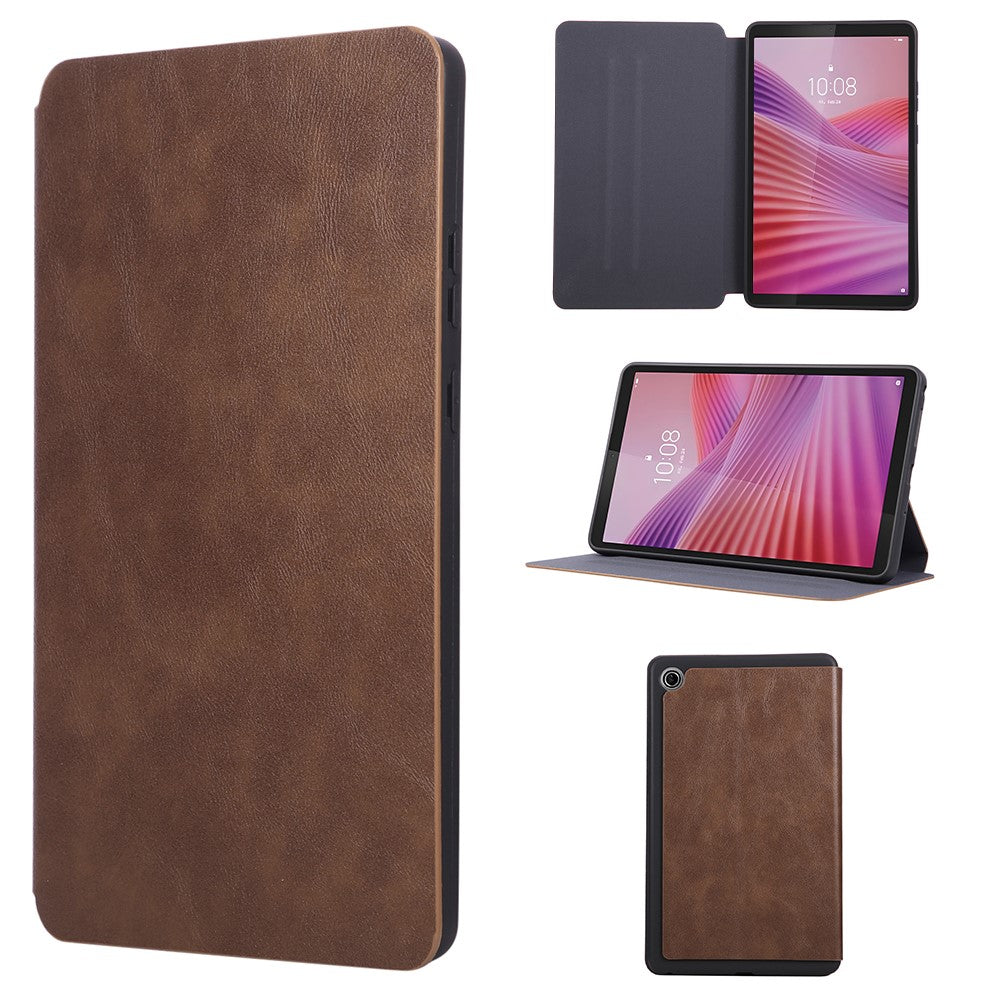 For Lenovo Tab K9 / Tab One Shockproof Case PU Leather Tablet Cover with Stand - Brown