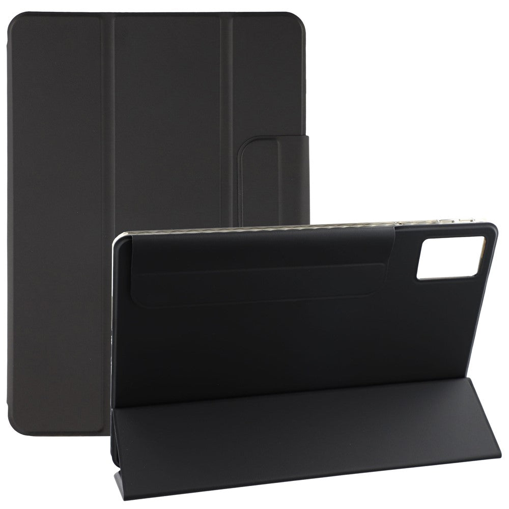 For Lenovo Idea Tab (TB336ZU  /  TB336FU)  /  Xiaoxin Pad 11 2025 Case Folding Stand Magnetic Leather Tablet Cover - Black