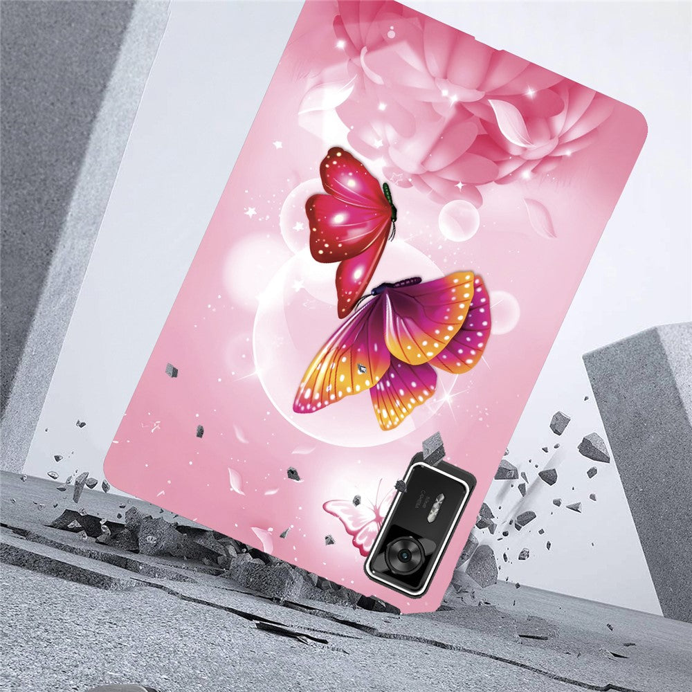 For Lenovo Legion Y700 Gen 4 Case Pattern Printing Slim Soft TPU Tablet Cover - Pink Butterfly