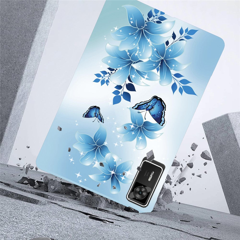 For Lenovo Legion Y700 Gen 4 Case Pattern Printing Slim Soft TPU Tablet Cover - Blue Butterfly