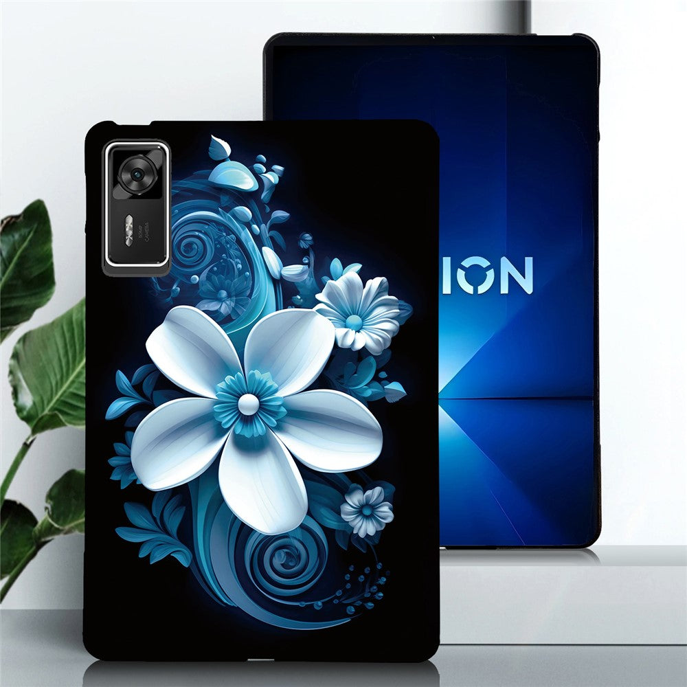 For Lenovo Legion Y700 Gen 4 Case Pattern Printing Slim Soft TPU Tablet Cover - Black Orchid