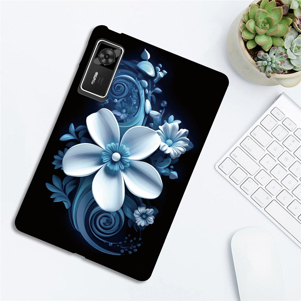 For Lenovo Legion Y700 Gen 4 Case Pattern Printing Slim Soft TPU Tablet Cover - Black Orchid