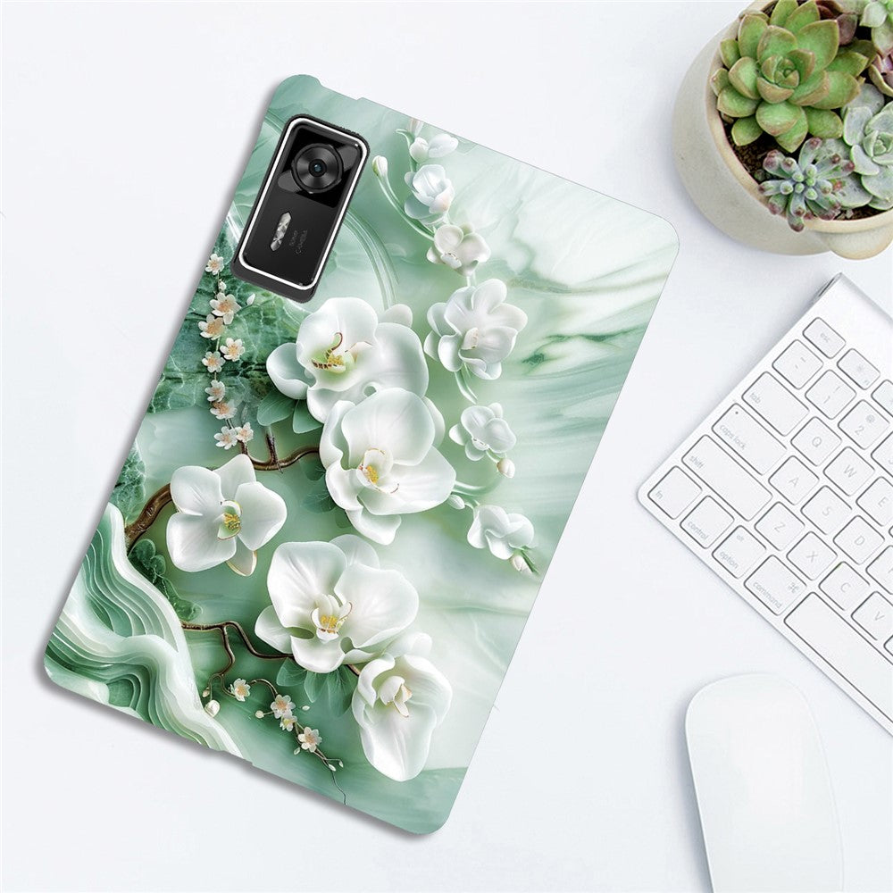 For Lenovo Legion Y700 Gen 4 Case Pattern Printing Slim Soft TPU Tablet Cover - Jade Flower