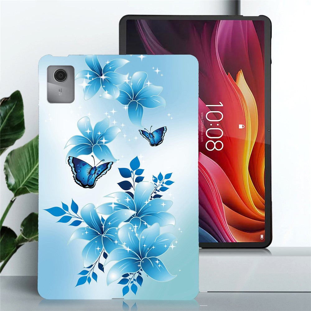For Lenovo Idea Tab  /  Xiaoxin Pad 11 2025 Case Pattern Printing Slim Soft TPU Tablet Cover - Blue Butterfly