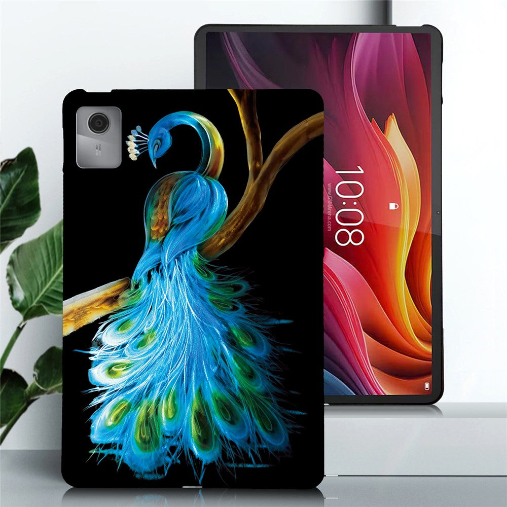 For Lenovo Idea Tab  /  Xiaoxin Pad 11 2025 Case Pattern Printing Slim Soft TPU Tablet Cover - Peacock