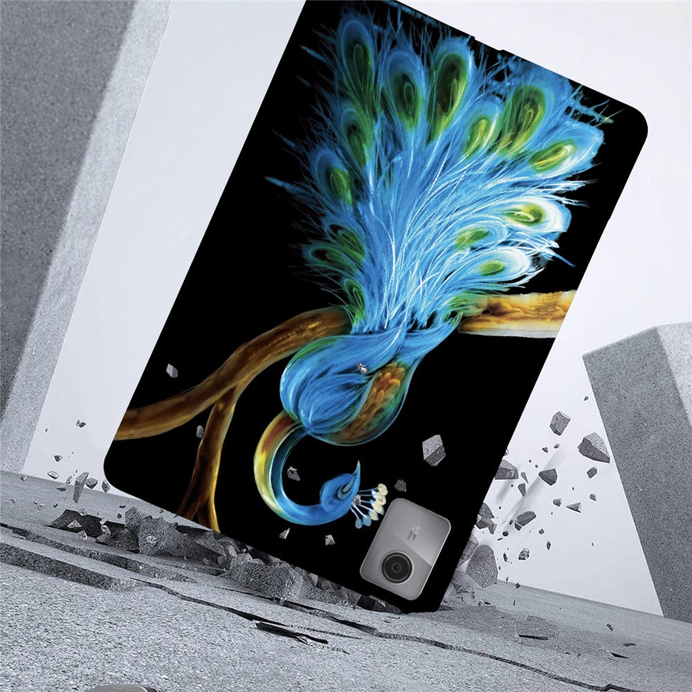For Lenovo Idea Tab  /  Xiaoxin Pad 11 2025 Case Pattern Printing Slim Soft TPU Tablet Cover - Peacock