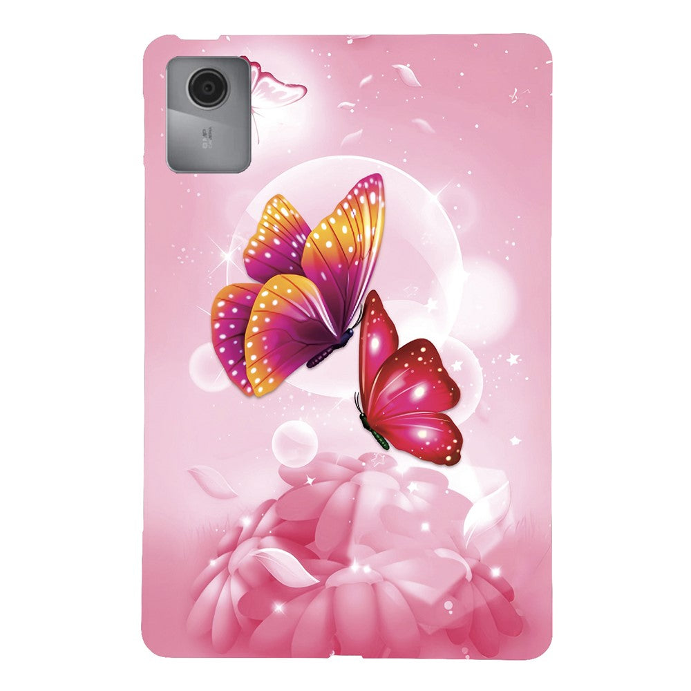 For Lenovo Idea Tab  /  Xiaoxin Pad 11 2025 Case Pattern Printing Slim Soft TPU Tablet Cover - Pink Butterfly