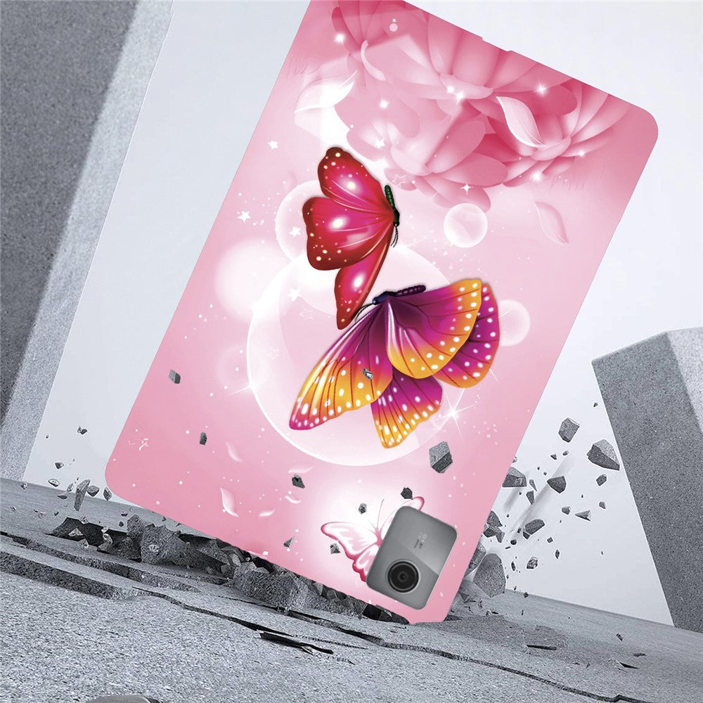 For Lenovo Idea Tab  /  Xiaoxin Pad 11 2025 Case Pattern Printing Slim Soft TPU Tablet Cover - Pink Butterfly