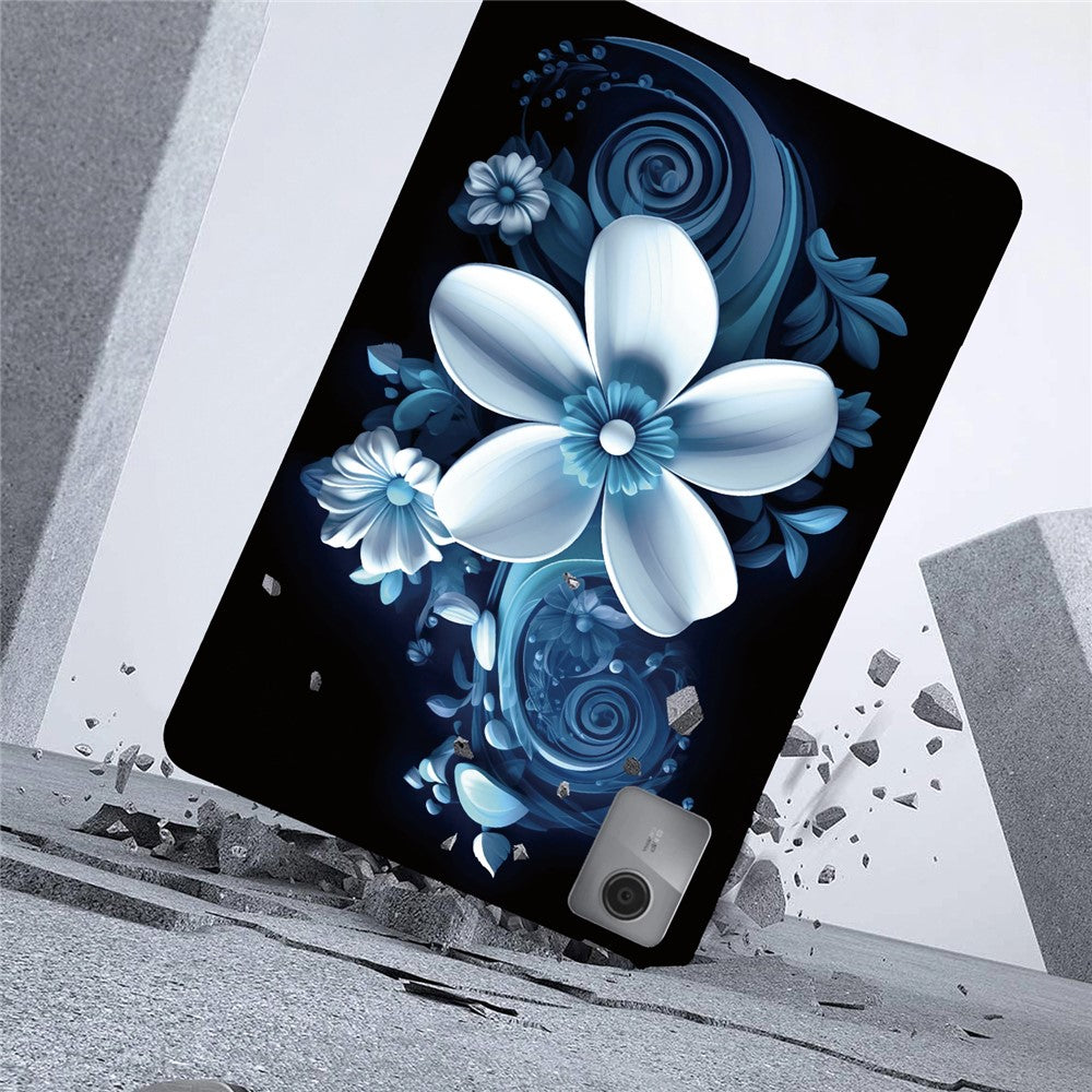 For Lenovo Idea Tab  /  Xiaoxin Pad 11 2025 Case Pattern Printing Slim Soft TPU Tablet Cover - Black Orchid